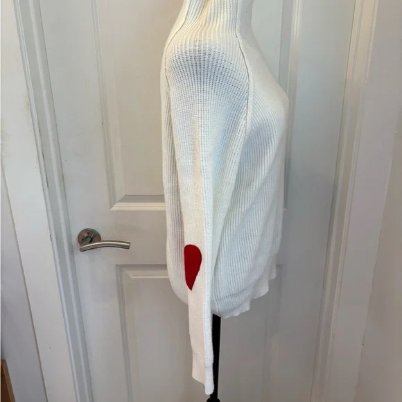 NWT Chicwish Heart And Soul Patched Knit Sweater in White - L/XL